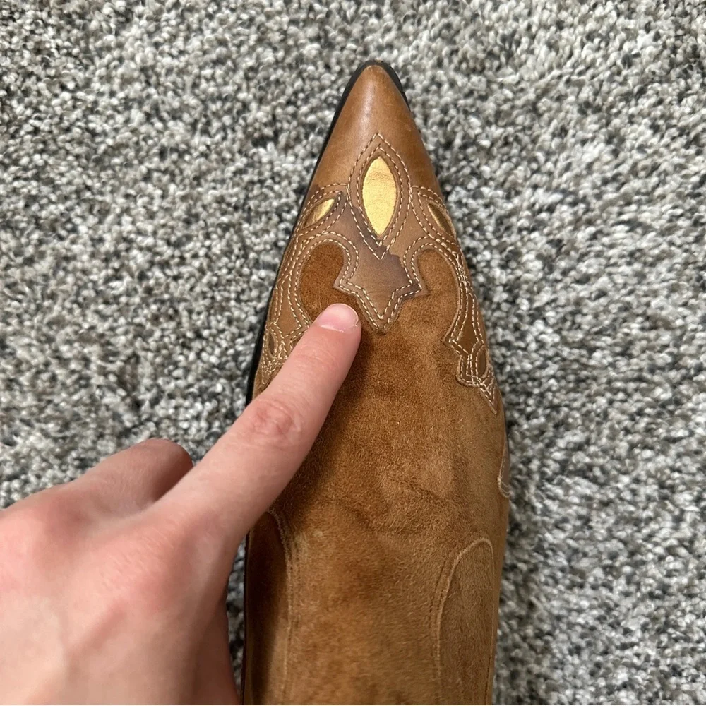 Antonio Melani leather/suede boho cowgirl ankle boots - Picture 2 of 6